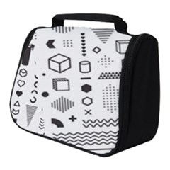 Pattern Hipster Abstract Form Geometric Line Variety Shapes Polka Dots Fashion Style Seamless Full Print Travel Pouch (small)