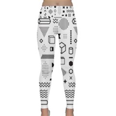 Pattern Hipster Abstract Form Geometric Line Variety Shapes Polka Dots Fashion Style Seamless Lightweight Velour Classic Yoga Leggings by Jancukart