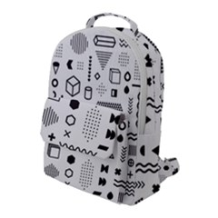 Pattern Hipster Abstract Form Geometric Line Variety Shapes Polka Dots Fashion Style Seamless Flap Pocket Backpack (large)