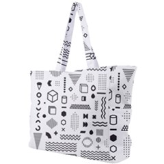 Pattern Hipster Abstract Form Geometric Line Variety Shapes Polka Dots Fashion Style Seamless Simple Shoulder Bag by Jancukart