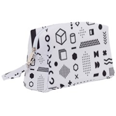 Pattern Hipster Abstract Form Geometric Line Variety Shapes Polka Dots Fashion Style Seamless Wristlet Pouch Bag (large)