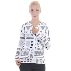 Pattern Hipster Abstract Form Geometric Line Variety Shapes Polka Dots Fashion Style Seamless Casual Zip Up Jacket