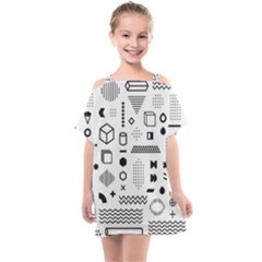 Pattern Hipster Abstract Form Geometric Line Variety Shapes Polka Dots Fashion Style Seamless Kids  One Piece Chiffon Dress by Jancukart