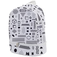 Pattern Hipster Abstract Form Geometric Line Variety Shapes Polka Dots Fashion Style Seamless Zip Bottom Backpack