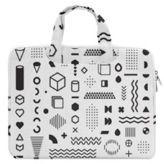 Pattern Hipster Abstract Form Geometric Line Variety Shapes Polka Dots Fashion Style Seamless Macbook Pro 16  Double Pocket Laptop Bag 