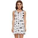 Pattern Hipster Abstract Form Geometric Line Variety Shapes Polka Dots Fashion Style Seamless Tiered Sleeveless Mini Dress View1