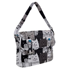 Cute Cat Hand Drawn Cartoon Style Buckle Messenger Bag by Jancukart