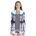 Cute Cat Hand Drawn Cartoon Style Drape Collar Cardigan View1