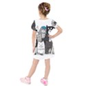 Cute Cat Hand Drawn Cartoon Style Kids  Short Sleeve Velvet Dress View2