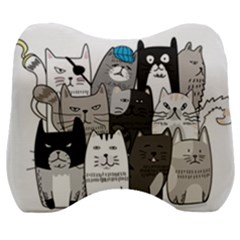 Cute Cat Hand Drawn Cartoon Style Velour Head Support Cushion