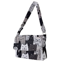 Cute Cat Hand Drawn Cartoon Style Full Print Messenger Bag (s)