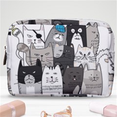 Cute Cat Hand Drawn Cartoon Style Make Up Pouch (medium)