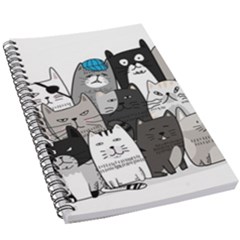 Cute Cat Hand Drawn Cartoon Style 5 5  X 8 5  Notebook