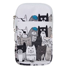 Cute Cat Hand Drawn Cartoon Style Waist Pouch (large) by Jancukart