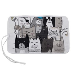 Cute Cat Hand Drawn Cartoon Style Pen Storage Case (l) by Jancukart