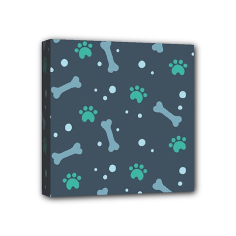 Bons-foot-prints-pattern-background Mini Canvas 4  X 4  (stretched)