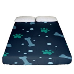 Bons-foot-prints-pattern-background Fitted Sheet (king Size)