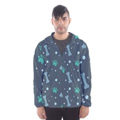 Bons-foot-prints-pattern-background Men s Hooded Windbreaker