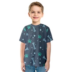 Bons-foot-prints-pattern-background Kids  Sport Mesh Tee