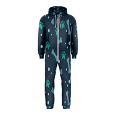 Bons-foot-prints-pattern-background Hooded Jumpsuit (kids)