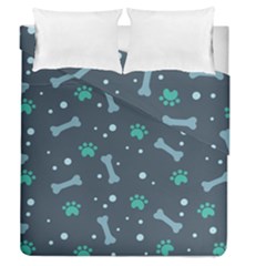 Bons-foot-prints-pattern-background Duvet Cover Double Side (queen Size)