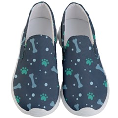 Bons-foot-prints-pattern-background Men s Lightweight Slip Ons