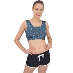 Bons-foot-prints-pattern-background V-back Sports Bra