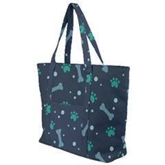 Bons-foot-prints-pattern-background Zip Up Canvas Bag