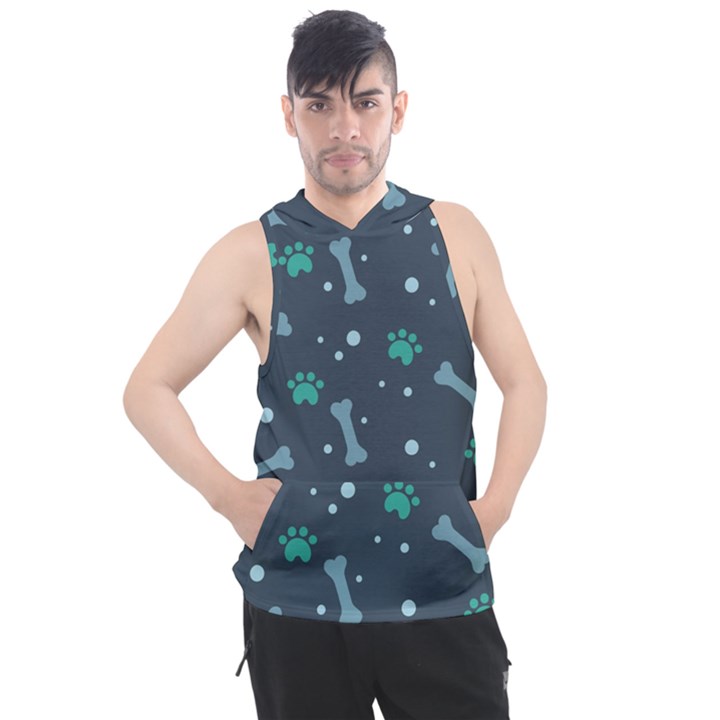 Bons-foot-prints-pattern-background Men s Sleeveless Hoodie