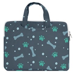 Bons-foot-prints-pattern-background Macbook Pro 16  Double Pocket Laptop Bag 