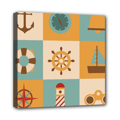 Nautical-elements-collection Mini Canvas 8  X 8  (stretched)