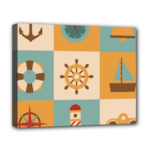 Nautical-elements-collection Deluxe Canvas 20  X 16  (stretched)