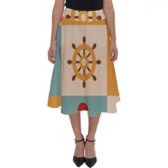 Nautical-elements-collection Perfect Length Midi Skirt