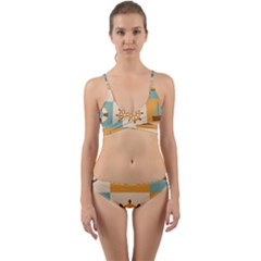 Nautical-elements-collection Wrap Around Bikini Set