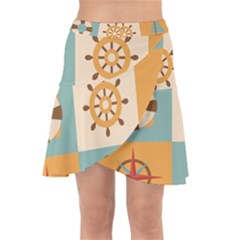 Nautical-elements-collection Wrap Front Skirt