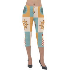 Nautical-elements-collection Lightweight Velour Capri Leggings 