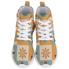 Nautical-elements-collection Women s Lightweight High Top Sneakers