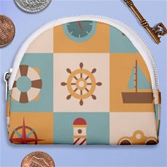 Nautical-elements-collection Horseshoe Style Canvas Pouch