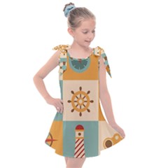 Nautical-elements-collection Kids  Tie Up Tunic Dress