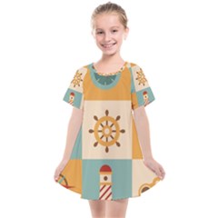 Nautical-elements-collection Kids  Smock Dress