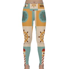 Nautical-elements-collection Lightweight Velour Classic Yoga Leggings