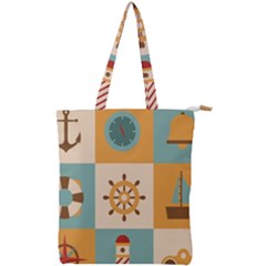 Nautical-elements-collection Double Zip Up Tote Bag