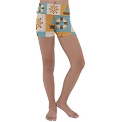 Nautical-elements-collection Kids  Lightweight Velour Yoga Shorts