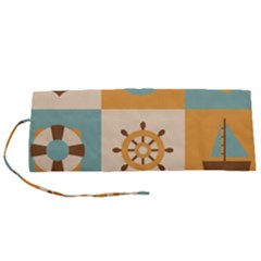 Nautical-elements-collection Roll Up Canvas Pencil Holder (s) by Jancukart