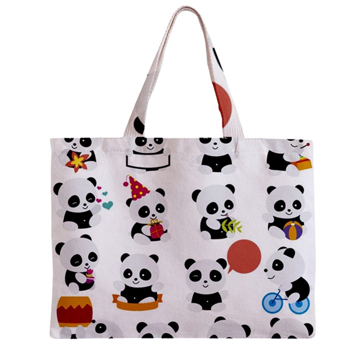 Playing-pandas-cartoons Zipper Mini Tote Bag