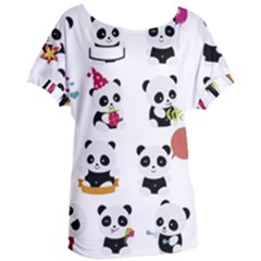 Playing-pandas-cartoons Women s Oversized Tee by Jancukart