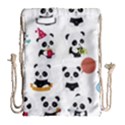 Playing-pandas-cartoons Drawstring Bag (Large) View1