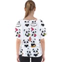 Playing-pandas-cartoons V-Neck Dolman Drape Top View2