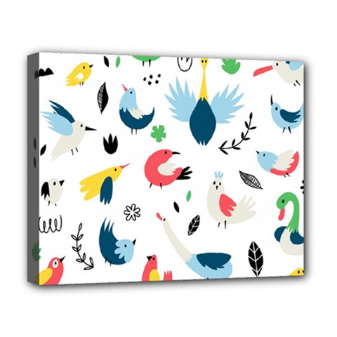 Vector-set-isolates-with-cute-birds-scandinavian-style Deluxe Canvas 20  X 16  (stretched)