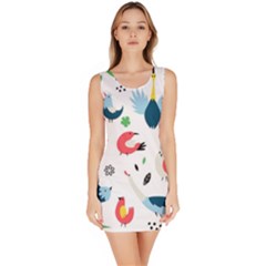 Vector-set-isolates-with-cute-birds-scandinavian-style Bodycon Dress